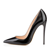 Toleet Black Patent Leather High Heels Office Pointed Toe Pumps Shoes