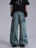 TOLEET Y2k Style Men's Street Outfits Flap Pockets Heavy Jeans Boy Pants