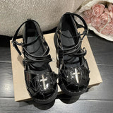 Toleet Punk Metal Mary Janes Platform Shoes