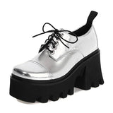 Toleet Silver Platform School Shoes