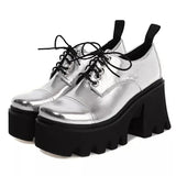 Toleet Silver Platform School Shoes