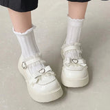 Toleet White Lolita Heart Shoes