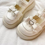 Toleet White Lolita Heart Shoes