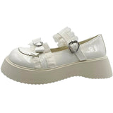 Toleet White Lolita Heart Shoes