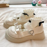 Toleet White Lolita Heart Shoes