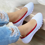 Ladies Handmade Solid Color Women Shoes Classic Casual Flat Heel Shoes Comfortable Non-slip Fashion Sneakers Vstacam