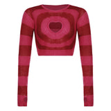 Vstacam Autumn outfits Heart Shape Hollow Out Sweaters Casual Streetwear Sweet Sexy Knitted Tops 2023 Women Y2k Winter Women Clothing Cropped Sweater Vstacam