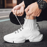 Super Light Breathable Sock Sneakers High-Top Fashion Sports Men Shoes Slip-On Chunky Daddy Shoes High Quality Non-Slip Platform Vstacam