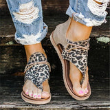 Christmas Gift MCCKLE Women Sandals Leopard Clip Toe Vintage Flat Retro Shoes Woman Casual Female Beach Sandals Fashion Ladies 2020 Summer Vstacam