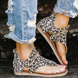 Christmas Gift MCCKLE Women Sandals Leopard Clip Toe Vintage Flat Retro Shoes Woman Casual Female Beach Sandals Fashion Ladies 2020 Summer Vstacam