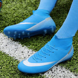 Vstacam Autumn High-Top Men Soccer Shoes Teenagers  Training Football Boots Ultralight Non-Slip Cleats Ankle Soccer Sneakers Kids Vstacam