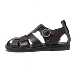 2022 New Women Real Leather Shoes Summer Sandals Buckle Strap Hollow Out Beach Sandals Cool Ladies Footwear Size 34-41 Vstacam