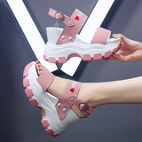 Vstacam  Platform Sandals Women 2022 New Summer Chunky High Heels Female Wedges Shoes For Women Fish Toe Red Sandalia Feminina Vstacam