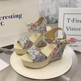 INS Hot Lace Leisure Women Wedges Heeled Women Shoes 2021 Summer Sandals Party Platform High Heels Shoes Woman Vstacam