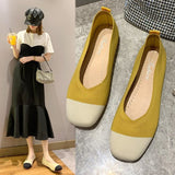 2022 NEW Women Slip On Flat Loafers Patchwork Square Toe Shallow Ballet Flats Shoes knitting Casual Flat Shoes Ballerina Flats Vstacam