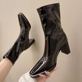 Vstacam Female Chelsea Boots Metal Design 2023 Hot Sale Fashion Brand Knee High Boots For Women High Qulaity Chunky Heel women's Shoes Vstacam