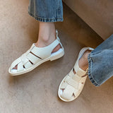 2022 New Women Real Leather Shoes Summer Sandals Buckle Strap Hollow Out Beach Sandals Cool Ladies Footwear Size 34-41 Vstacam