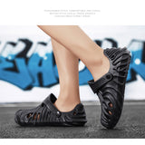 Vstacam  2022 Summer Unisex Heren Fashion EVA Sandals Round Toe Soft Thick Sole Hollow Beach Bubble Pumps Bathroom Outdoor Garden Shoes Vstacam