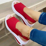 Women Sandals 2023 Heels Sandals Peep Top Summer Shoes Women Platform Sandals Soft Wedges Shoes Sandalias Mujer Casual Footwear