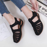 Women's Sandals Summer Ladies Girls Comfortable Ankle Hollow Round Toe Sandals Female Soft Beach Sole Shoes Plus Size 2023 New Vstacam