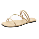 Summer Women Slides Criss Cross Design Casual Women Flat Sandals External Wear Sandy Beach Sexy Open Toes Slippers Women Shoes Vstacam