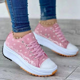 Vstacam  Sneakers Women Shoes 2022 Pattern Canvas Shoe Casual Women Sport Shoes Flat Lace-Up Adult Zapatillas Mujer Chaussure Femme Vstacam