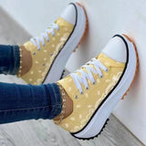 Vstacam  Sneakers Women Shoes 2022 Pattern Canvas Shoe Casual Women Sport Shoes Flat Lace-Up Adult Zapatillas Mujer Chaussure Femme Vstacam