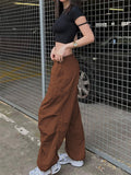 Vstacam 2023 Y2k Baggy Cargo Pants Women Pocket Straight Pant Low Waist Casual Trouser Sweatpant Street Fashion Vintage Gary Vstacam