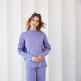 Toleet Casual Lounge Wear Winter Outfits Women Knit Matching Tops and Pants Suits Long Sleeve Tracksuit Two Piece Set For Women 2023