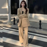 Toleet Spring Autumn Women's Blazer Suit Office Ladies Elegant Solid Pantsuit Female Casual Work Wear 2 Piece Set Clothes