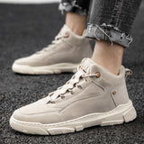 Men's Low Top Sneakers Korean Men's Casual British Fashion Retro Short Boots Outdoor Work Clothes Comfortable Fashion Shoes Vstacam