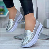 Vstacam 2023 Fashion Round Toe Low Top Wedge Platform Sneakers Comfort Non Slip Women Loafers Plus Size 43 Flat Casual Shoes Of Women Vstacam