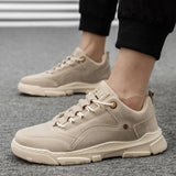 Men's Low Top Sneakers Korean Men's Casual British Fashion Retro Short Boots Outdoor Work Clothes Comfortable Fashion Shoes Vstacam