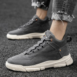 Men's Low Top Sneakers Korean Men's Casual British Fashion Retro Short Boots Outdoor Work Clothes Comfortable Fashion Shoes Vstacam