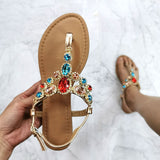 Toleet Summer Glodiator Women Sandals Colored Big Diamond Party Shoes Rhinestone Decoration Simple Comfort Casual Woman Sandalias