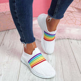 Vstacam 2023 New Fashion Women Sneakers Rainbow Color Handmade Mesh Vulcanize Leisure Shoes Low-Top Summer Casual Ladies Shoes Girl Plus Vstacam