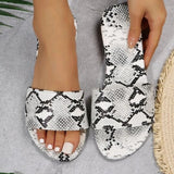 Leopard Print Graffiti Design Women Slippers Fashion  Summer New Outdoor Sandy Beach Open Toe Sandals Leisure Flat Slides Woman Vstacam