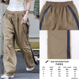 Vstacam 2023 Gray Street Fashion Casual Straight Pants Women Summer Retro Low Waist Sweatpant Trousers Cargo Pant Baggy Vstacam