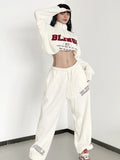 Toleet Y2K White Joggers Sweatpants Women Oversize Korean Streetwear Letter Print Jogging Sports Pants Harajuku Trousers Female