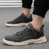 Men's Low Top Sneakers Korean Men's Casual British Fashion Retro Short Boots Outdoor Work Clothes Comfortable Fashion Shoes Vstacam