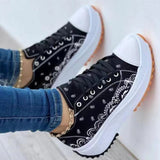 Vstacam  Sneakers Women Shoes 2022 Pattern Canvas Shoe Casual Women Sport Shoes Flat Lace-Up Adult Zapatillas Mujer Chaussure Femme Vstacam