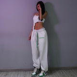 Toleet Y2K Hippie White Jogging Sweatpants Women Oversize 2023 Joggers Sports Pants High Waist Harajuku Loose Trousers For Female