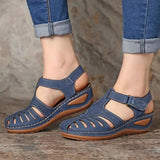 Women's Sandals Summer Ladies Girls Comfortable Ankle Hollow Round Toe Sandals Female Soft Beach Sole Shoes Plus Size 2022 New Vstacam